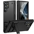 thumbnail image 1 of Designed for Samsung Galaxy S24 Ultra Armor Case, [Kickstand Function] [Hard PC + Soft TPU Reinforced Drop Protection] Shockproof Anti-drop Hybrid Phone Case for Samsung Galaxy S24 Ultra - Black, 1 of 7