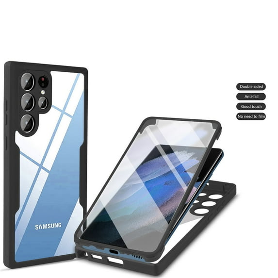 Designed for Samsung Galaxy S24 Ultra Case, Full-Body Protection Phone Cover with Screen Protector Built-in Touch Sensitive Anti Scratch Upgraded Shockproof TPU Bumper Case for S24 Ultra - Black