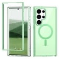 thumbnail image 1 of Designed for Samsung Galaxy S24 Ultra Case Magnetic, [Compatible with Magsafe] Dustproof Clear Phone Case Not Yellowing Military-Grade Drop Protection Shockproof Bumper Back Case, Green, 1 of 8