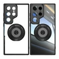 thumbnail image 1 of Designed for Samsung Galaxy S24 Ultra Crystal Clear Back Case, Luxury Case with Lens Protector Drop Protective Magnetic Rotating Ring Kickstand Shockproof Thin Fit Phone Case Cover, Black, 1 of 7