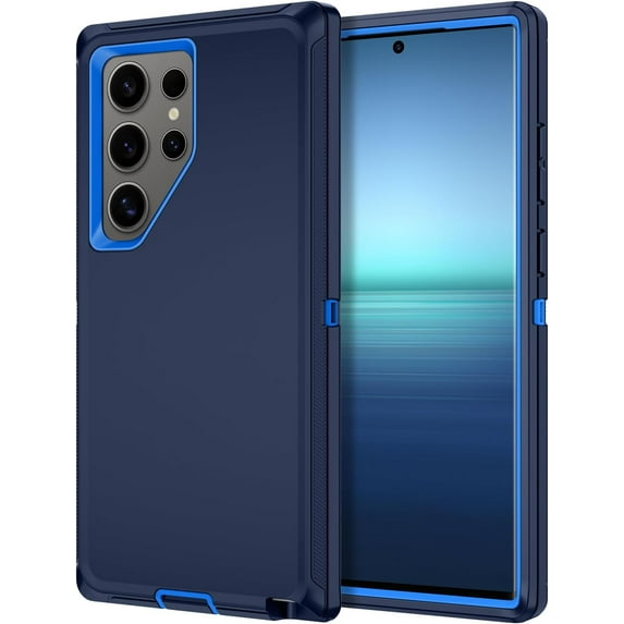Designed for Samsung Galaxy S24 Ultra Heavy Duty Case, Triple Layer Protection Shockproof Dropproof Dustproof Anti-Scratch Phone Case Cover for Samsung Galaxy S24 Ultra,Blue