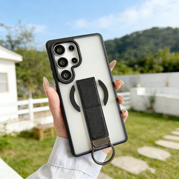 Designed for Samsung Galaxy S24 Ultra Magnetic Case with [Invisible Stand Secure Grip] [Military Protection] Compatible with Mag-Safe Shockproof Slim Matte Cover for Samsung Galaxy S24 Ultra, Black