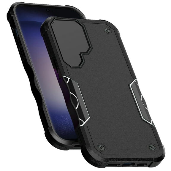 Designed for Samsung Galaxy S24 Ultra Slim Tough Corner Shockproof Hybrid Heavy Duty Dual Layer TPU Bumper Rugged Rubber Armor Phone Case Cover [Black]