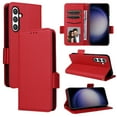 thumbnail image 1 of Designed for Samsung Galaxy S25 Case, Luxury PU Leather Wallet Phone Case with Card Holder Flip Kickstand Drop Protection Phone Case Cover for Samsung Galaxy S25 - Red, 1 of 6