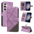 thumbnail image 1 of Designed for Samsung Galaxy S25 Case Wallet, Men Women Flip Folio Cover with PU Leather Stand Credit Card Holders Slots Wrist Strap Magnetic Clasp Phone Case for Samsung Galaxy S25, Purple, 1 of 9