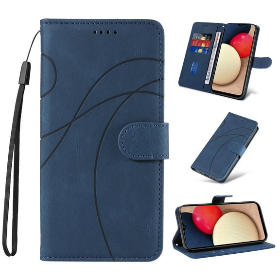 Designed for Samsung Galaxy S25 Case Wallet for Women, Flip Folio Cover with PU Leather Kickstand Credit Card Holder Slots Magnetic Wrist Strap Protective Phone Case for S25, Darkblue