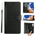 thumbnail image 1 of Designed for Samsung Galaxy S25 Case, Wrist Strap Flip Kickstand PU Leather Wallet Case Cash Card Slots Holder, Protective Shockproof Pattern Women Cover for Samsung Galaxy S25, Black, 1 of 7
