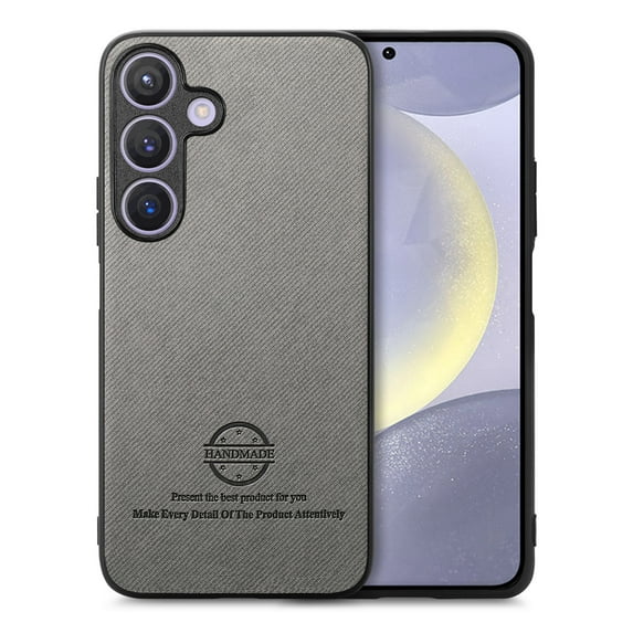 Designed for Samsung Galaxy S25 Classic Case, Slim Leather Luxury Business PU Non-Slip Texture Grip Shockproof Bumper Protective Phone Cover Men Women For Samsung Galaxy S25,Gray