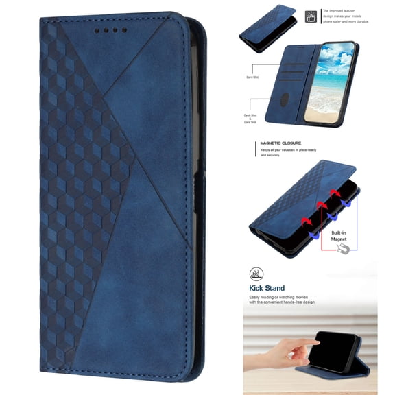 Designed for Samsung Galaxy S25 Edge Case Slim Wallet, for Men Women Flip Folio Cover with Embossed PU Leather Kickstand Credit Card Holders Slots Phone Cover for Samsung Galaxy S25 Edge, Royalblue