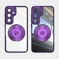 thumbnail image 1 of Designed for Samsung Galaxy S25 FE Crystal Clear Back Case, Luxury Case with Lens Protector Drop Protective Magnetic Rotating Ring Kickstand Shockproof Thin Fit Phone Case Cover, Darkpurple, 1 of 3