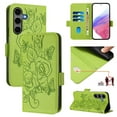 thumbnail image 1 of Designed For Samsung Galaxy S25+ Flip Phone Case,Embossed Butterfly&Rose Designing,PU Leather Flip Folding Kickstand,Card Slots,With Shoulder Strap&Wrist Strap,Shockproof Wallet Case,Green, 1 of 9