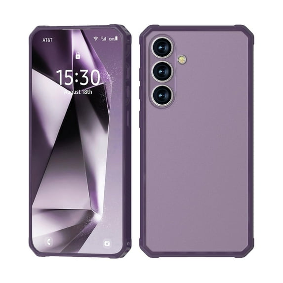 Designed for Samsung Galaxy S25 Phone Case,Shockproof Military Grade Drop Protection,Anti-fall Ultra Slim Thin Fit Frosted Translucent Scratch-Resistant Rugged Phone Case Cover,Darkpurple