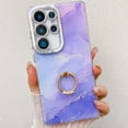 thumbnail image 1 of Designed for Samsung Galaxy S25 Plus Case [Built-in 360° Rotatable Diamond Ring Holder Stand] Ultra Slim Marble Durable Sturdy Shockproof Phone Kickstand Protective TPU Case Cover, M, 1 of 9