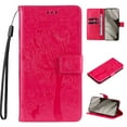 thumbnail image 1 of Designed for Samsung Galaxy S25 Plus Case Wallet for Women, Flip Folio Cover with Embossed PU Leather Kickstand Credit Card Holder Magnetic Wrist Strap Protective Case for S25 Plus, Rose, 1 of 6