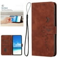 thumbnail image 1 of Designed for Samsung Galaxy S25 Plus Case Wallet, Women Flip Folio Cover with Embossed PU Leather Stand Credit Card Holders Slots Wrist Strap Case Skin Friendly for Samsung Galaxy S25 Plus, Brown, 1 of 9