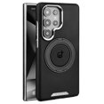 thumbnail image 1 of Designed For Samsung Galaxy S25+/S24+ Magnetic Phone Case,With 360°Rotatable Invisible Ring Kickstand,Compatible with Mag-Safe,PU Leather Shockproof Ultra Slim Rugged Durable Phone Case,Black, 1 of 6
