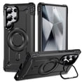 thumbnail image 1 of Designed for Samsung Galaxy S25 Ultra Armor Case with Camera Cover Stand, Shockproof Protection, Support Magnetic Wireless Charger Rugged Cover for S25 Ultra, Support Car Magnetic Holder - Black, 1 of 7