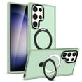 thumbnail image 1 of Designed for Samsung Galaxy S25 Ultra Case with Magnetic Invisible Ring Stand [Compatible with Mag-Safe] Translucent Shockproof Anti-fall Kickstand Slim Fit Phone Case Cover for Wowen Men,Lightgreen, 1 of 6