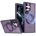 thumbnail image 1 of Designed for Samsung Galaxy S25 Ultra Case with Magnetic Invisible Stand [Military Drop Protection] [Compatible with MagSafe] Shockproof Anti-fall Ultra Slim Translucent Matte Phone Case Cover,Purple, 1 of 6