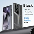 thumbnail image 1 of Designed For Samsung Galaxy S25 Ultra Cooling Phone Case,Blade Shape Designing,Heat Sink,Shockproof Anti-fall Rugged Radiator Ultra Slim Thin Fit Breathable Phone Case Cover,Black, 1 of 6