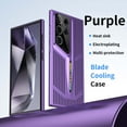 thumbnail image 1 of Designed For Samsung Galaxy S25 Ultra Cooling Phone Case,Blade Shape Designing,Heat Sink,Shockproof Anti-fall Rugged Radiator Ultra Slim Thin Fit Breathable Phone Case Cover,Purple, 1 of 6