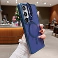 thumbnail image 1 of Designed For Samsung Galaxy S25 Ultra Magnetic Phone Case,With Contractile Lens Ring Kickstand,Fit for Mag-Safe,Shockproof Ultra Slim Frosted Translucent Rugged SkinFeel Phone Case,Darkblue, 1 of 8