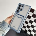 thumbnail image 1 of Designed for Samsung Galaxy S25+ Wallet Phone Case,Luxury Electroplated Bumper Design,With Card Slots,Shockproof Anti-Scratch Protective,Thin Slim Transparent Anti-fall Phone Case,Blue, 1 of 8