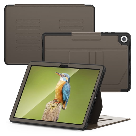 Designed for Samsung Galaxy Tab A9 8.7" 2023 SM-X110 / SM-X115 with Strong Magnetic Cover/Pencil Holder/Multi-Angle Stand/Card Slot, Stylish Shockproof Protective PU Leather Cover, Brown