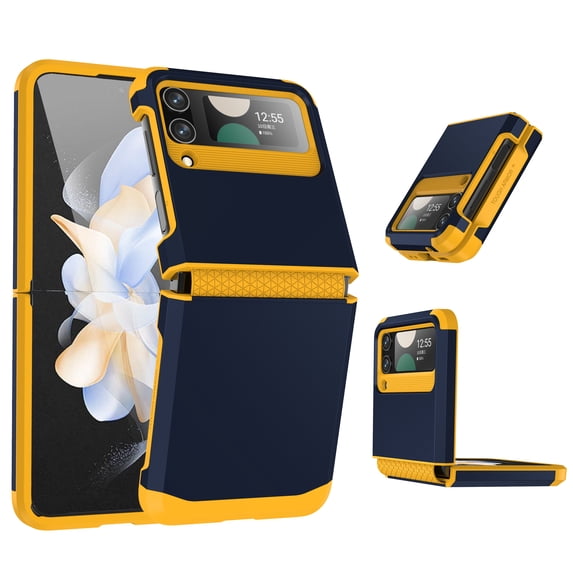 Designed for Samsung Galaxy Z Flip 3 Case with Hinge Protection, Z Flip 3 Cover Shockproof Protective Anti-Scratch Anti-fingerprint Hard PC Case for Samsung Galaxy Z Flip 3 - Darkblue