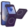 thumbnail image 1 of Designed for Samsung Galaxy Z Flip 3 Magnetic Phone Case with Hinge Protection Compatible with Magsafe,Shockproof Anti-fall Ultra Slim Rugged Phone Protection Case Cover,Darkpurple, 1 of 6