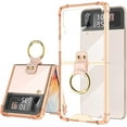 thumbnail image 1 of Designed for Samsung Galaxy Z Flip 4 Case Clear with Ring, Anti-Fall Shockproof Protective Phone Cover Case Compatible with Galaxy Z Flip 4 Case 5 G 2022 (Orange), 1 of 13