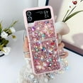 thumbnail image 1 of Designed for Samsung Galaxy Z Flip 4 Case Cute for Women Girls, Luxury Sparkle Rhinestone Crystal Chain Bracelet Bling Glitter Diamond Slim Shockproof Cover for Samsung Galaxy Z Flip 4, Pink, 1 of 8