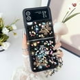 thumbnail image 1 of Designed for Samsung Galaxy Z Flip 4 Case Cute for Women Girls, Luxury Sparkle Rhinestone Crystal Chain Bracelet Bling Glitter Diamond Slim Shockproof Cover for Samsung Galaxy Z Flip 4, Black, 1 of 8
