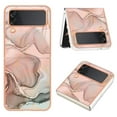 thumbnail image 1 of Designed for Samsung Galaxy Z Flip 4 Marble Case, Ultra Thin Girls Women Plating Marble Designed Flexible Soft TPU IMD Marble Protective Case Cover for Samsung Galaxy Z Flip 4 5G - Rosegold, 1 of 7