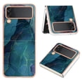 thumbnail image 1 of Designed for Samsung Galaxy Z Flip 4 Marble Case, Ultra Thin Girls Women Plating Marble Designed Flexible Soft TPU IMD Marble Protective Case Cover for Samsung Galaxy Z Flip 4 5G - Green, 1 of 7