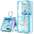 thumbnail image 1 of Designed for Samsung Galaxy Z Flip 5 Case Clear with Ring, Anti-Fall Shockproof Protective Phone Cover Case Compatible with Galaxy Z Flip 5 Case 5 G 2023 (Clear Blue), 1 of 12