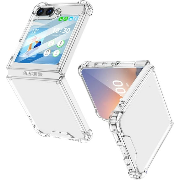 Designed for Samsung Galaxy Z Flip 5 Case Clear,Samsung Flip 5 Full Cover Shockproof Slim Anti-Fall Phone Protection Case Crystal for Z Flip 5 5G(2023)-Clear
