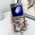 thumbnail image 1 of Designed for Samsung Galaxy Z Flip 5 Case Cute for Women Girls, Luxury Sparkle Rhinestone Crystal Chain Bracelet Bling Glitter Diamond Slim Shockproof Cover for Samsung Galaxy Z Flip 5, Gray, 1 of 8