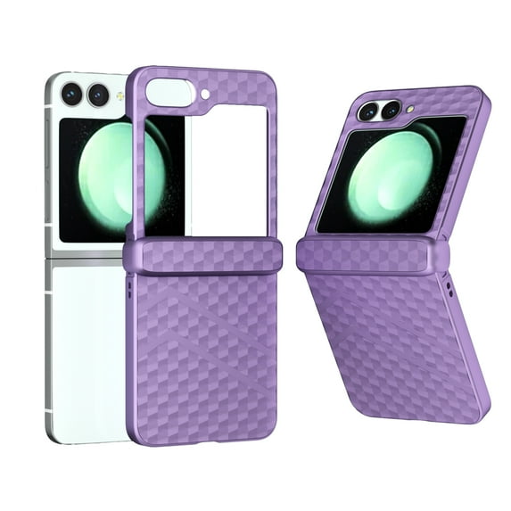 Designed for Samsung Galaxy Z Flip 5 Case with Hinge Protection, Anti-Slip Shockproof Protective Scratch Resistant Slim Fit Hard PC Phone Case Cover for Samsung Galaxy Z Flip 5, Purple