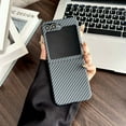 thumbnail image 1 of Designed for Samsung Galaxy Z Flip 6 Phone Case,Compatible with Mag-safe,Ultra Slim Design,Fiber Pattern,Lightweight Anti-Scratch Shockproof Rugged Thin Fit Phone Case,Black, 1 of 10