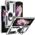 thumbnail image 1 of Designed for Samsung Galaxy Z Fold 3 5G Case, Military Grade Protective Phone Case Cover with Enhanced Metal Ring Kickstand [Support Magnet Car Mount] Compatible with Z Fold 3 5G, Silver, 1 of 8