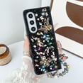 thumbnail image 1 of Designed for Samsung Galaxy Z Fold 3 Case Cute for Women Girls, Luxury Sparkle Rhinestone Crystal Chain Bracelet Bling Glitter Diamond Slim Shockproof Cover for Samsung Galaxy Z Fold 3, Black, 1 of 8