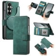 thumbnail image 1 of Designed for Samsung Galaxy Z Fold 5 Wallet Case, Magnetic Detachable PU Leather Flip Case with Card Holders Support MagSafe Kickstand Phone Cover RFID Blocking Anti-drop for Samsung Z Fold 5, Green, 1 of 8