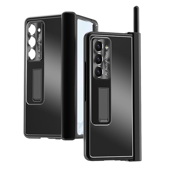 for Samsung Galaxy Z Fold 6, Aluminium Alloy Plating Double Magnetic Hinge Protection with S Pen Holder with Screen Protector Full Body Protection for Samsung Galaxy Z Fold 6 - Black