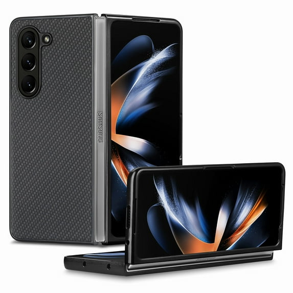 Designed for Samsung Galaxy Z Fold 6 Folding Case, Carbon Fiber Texture + TPU, Shockproof Lightweight Slim Drop Protection Cover for Samsung Galaxy Z Fold 6, Black