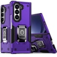 thumbnail image 1 of Designed for Samsung Galaxy Z Fold 6 Hybrid Cases with Magnetic Ring Holder Stand Kickstand Heavy Duty Rugged Drop Silicone Shockproof Phone Case Cover [Purple], 1 of 7