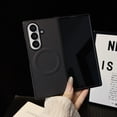 thumbnail image 1 of Designed For Samsung Galaxy Z Fold 6 Magnetic Phone Case,Fiber Pattern PU Leather Back,Compatible with Mag-Safe,Ultra Slim Shockproof Anti-Scratch Durable Thin Fit Phone Case,Black, 1 of 7