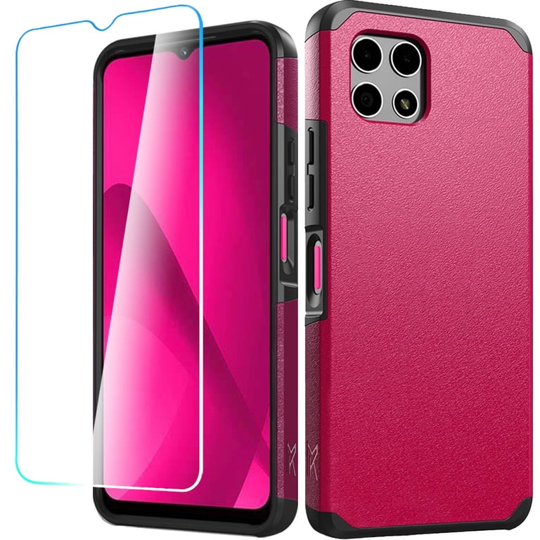 Designed for T-Mobile Revvl 7 Pro 5G Tough Strong Protection Shock Absorption Hybrid Dual Layer Hard PC TPU Rubber + Screen Protector Phone Case Cover