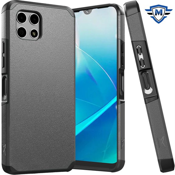 Designed for T-Mobile Revvl 7 Pro 5G Ultra Slim Fit Tough Strong Protection Shock Absorption Hybrid Dual Layer Hard PC + TPU Rubber Armor Phone Case Cover [Gray]