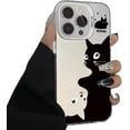thumbnail image 1 of Designed for IPhone Case,Cute Art Cartoon Cat Pattern Shockproof Protective Cover Phone Case (iPhone 13,White), 1 of 5